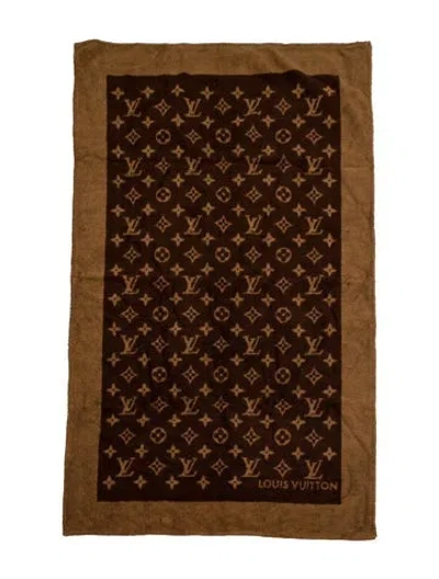 Pre-owned Louis Vuitton Monogram Beach Towel In Brown