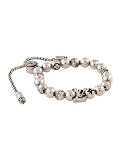 Pre-owned Louis Vuitton Monogram Bead Adjustable Bracelet, 9" In Multi