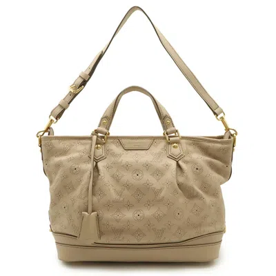Pre-owned Louis Vuitton Monogram Beige Mahina Leather Shoulder Bag Tote Bag ()