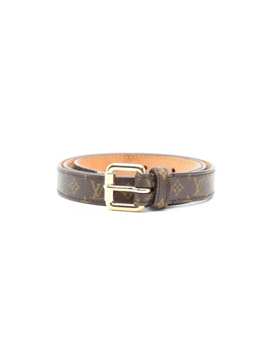 Pre-owned Louis Vuitton Monogram Belt, Size 80 In Brown