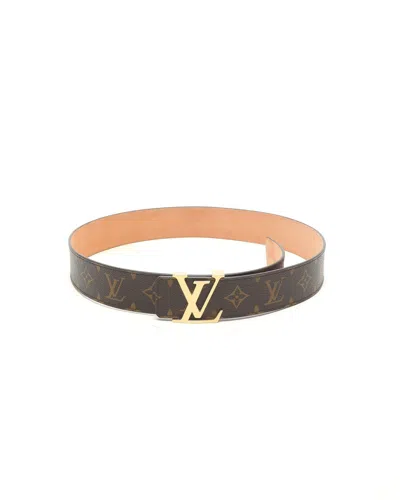 Pre-owned Louis Vuitton Monogram Belt, Size 85 In Brown