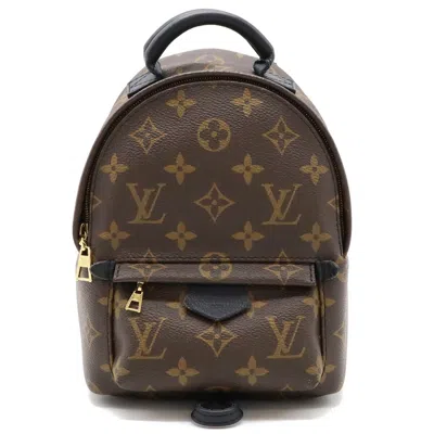 Pre-owned Louis Vuitton Monogram Black Brown Monogram Leather Backpack ()