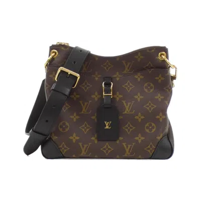Pre-owned Louis Vuitton Monogram Black Marron Coated Canvas Shoulder Bag ()
