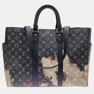 Pre-owned Louis Vuitton Monogram Bleach Sac Plat 24h Ancre Blue Monogram Canvas Tote Bag