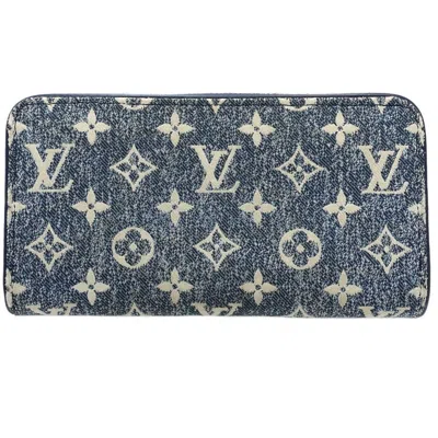Pre-owned Louis Vuitton Monogram Blue Canvas Long Wallet (bi-fold) ()