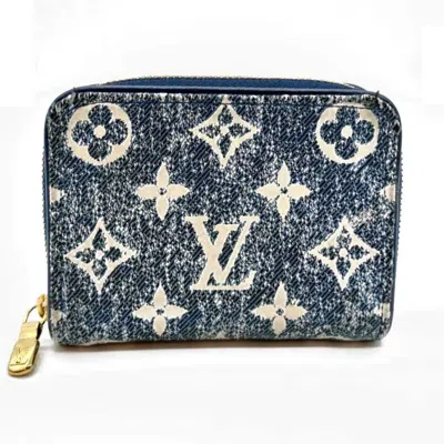 Pre-owned Louis Vuitton Monogram Blue Jacquard Denim Coin Purse/coin Case ()