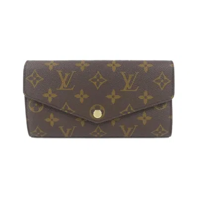 Pre-owned Louis Vuitton Monogram Blue Marron Coated Canvas Long Wallet (bi-fold) ()
