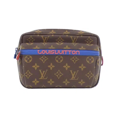 Pre-owned Louis Vuitton Monogram Blue Marron Red Color Coated Canvas Shoulder Bag ()