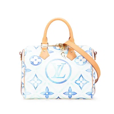 Pre-owned Louis Vuitton Monogram Blue White Pvc Leather Handbag Shoulder Bag () In Multi