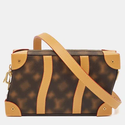 Pre-owned Louis Vuitton Monogram Blurry Canvas Soft Trunk Bag In Brown