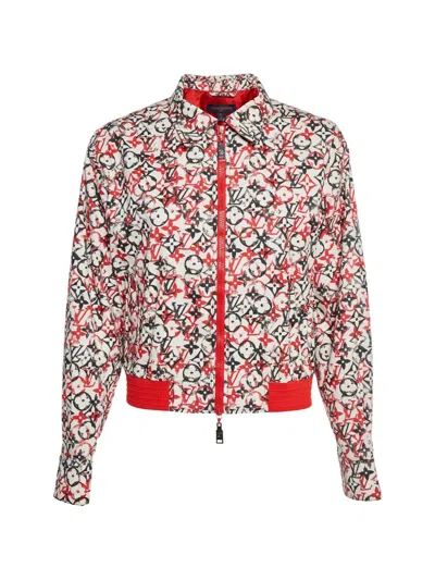 Pre-owned Louis Vuitton Monogram Bomber Jacket In White