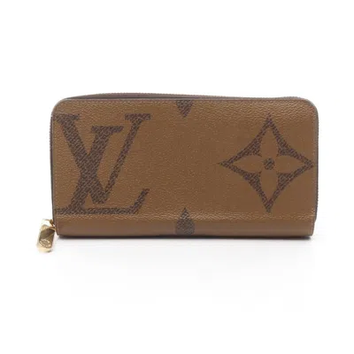 Pre-owned Louis Vuitton Monogram Brown Coated Canvas Leather Long Wallet (bi-fold) ()