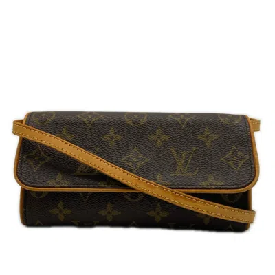 Pre-owned Louis Vuitton Monogram Brown Coated Canvas Leather Pochette Shoulder Bag ()