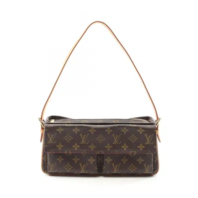 Pre-owned Louis Vuitton Monogram Brown Coated Canvas Leather Shoulder Bag ()