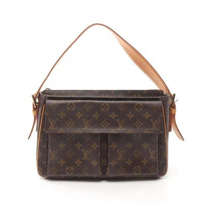 Pre-owned Louis Vuitton Monogram Brown Coated Canvas Leather Shoulder Bag ()