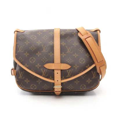 Pre-owned Louis Vuitton Monogram Brown Coated Canvas Leather Shoulder Bag ()