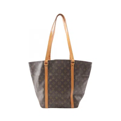 Pre-owned Louis Vuitton Monogram Brown Coated Canvas Leather Tote Bag ()