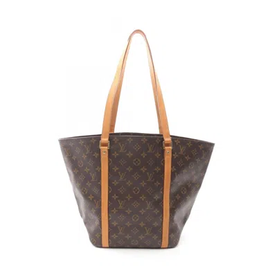 Pre-owned Louis Vuitton Monogram Brown Coated Canvas Leather Tote Bag ()