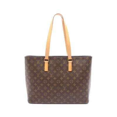 Pre-owned Louis Vuitton Monogram Brown Coated Canvas Leather Tote Bag ()