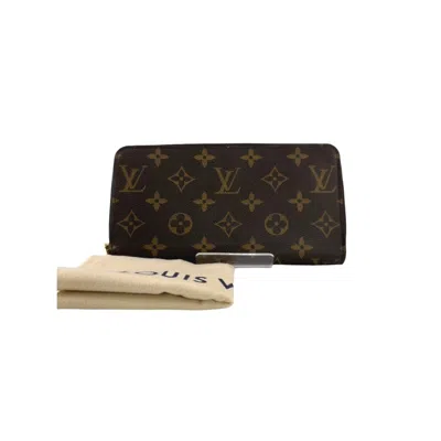 Pre-owned Louis Vuitton Monogram Brown Fuchsia Monogram Long Wallet (bi-fold) () In Brown, Fuchsia
