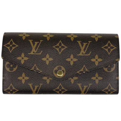 Pre-owned Louis Vuitton Monogram Brown Fuchsia Monogram Long Wallet (bi-fold) () In Brown, Fuchsia