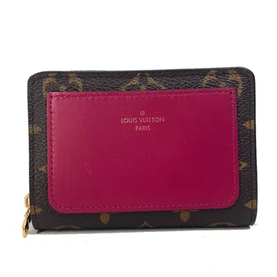 Pre-owned Louis Vuitton Monogram Brown Fuchsia Monogram Wallet (bi-fold) () In Multi