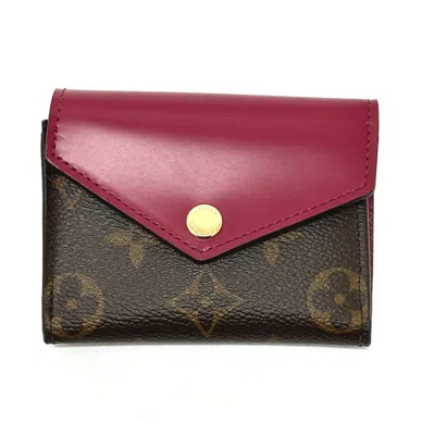 Pre-owned Louis Vuitton Monogram Brown Fuchsia Monogram Wallet (tri-fold) () In Multi