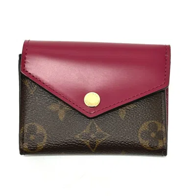 Pre-owned Louis Vuitton Monogram Brown Fuchsia Monogram Wallet (tri-fold) () In Multi