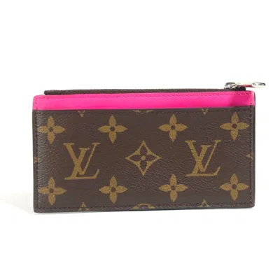 Pre-owned Louis Vuitton Monogram Brown Fuchsia Pink Monogram Coin Purse/coin Case () In Multi