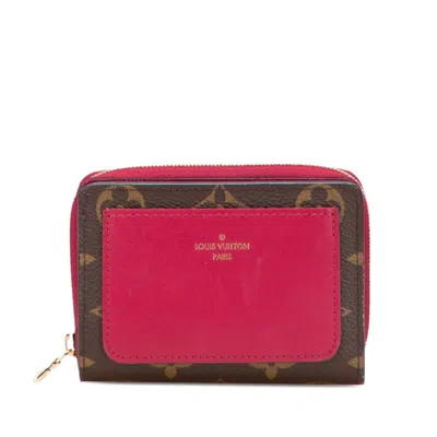 Pre-owned Louis Vuitton Monogram Brown Fuchsia Pvc Wallet (bi-fold) () In Multi