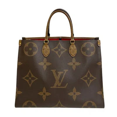 Pre-owned Louis Vuitton Monogram Brown Leather Tote Bag ()