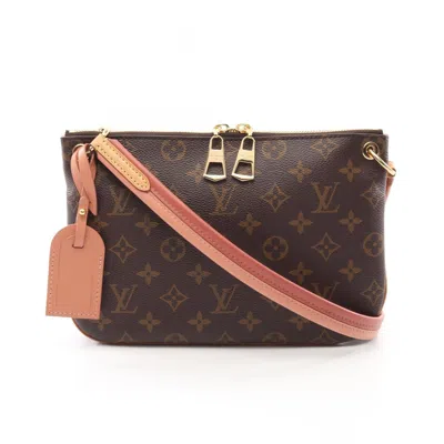 Pre-owned Louis Vuitton Monogram Brown Pink Coated Canvas Leather Shoulder Bag () In Multi