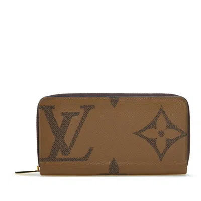 Pre-owned Louis Vuitton Monogram Brown Pvc Leather Long Wallet (bi-fold) ()
