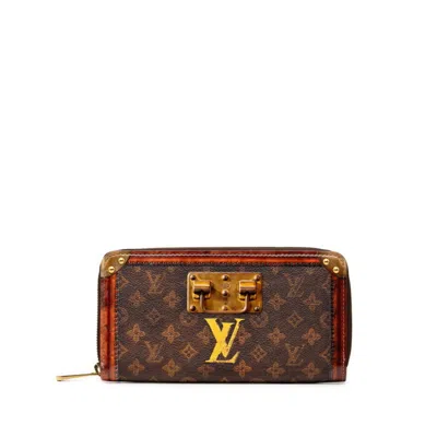Pre-owned Louis Vuitton Monogram Brown Pvc Leather Long Wallet (bi-fold) ()