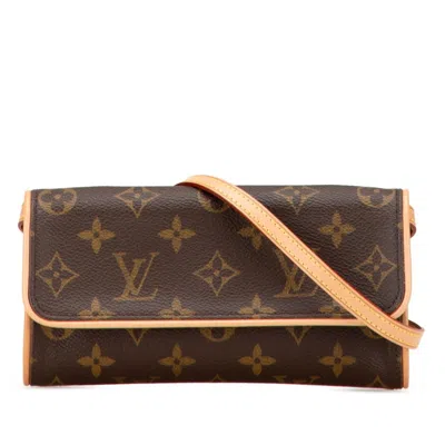Pre-owned Louis Vuitton Monogram Brown Pvc Leather Pochette Shoulder Bag ()