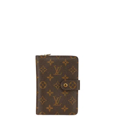 Pre-owned Louis Vuitton Monogram Brown Pvc Leather Wallet (bi-fold) ()