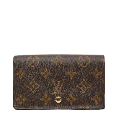 Pre-owned Louis Vuitton Monogram Brown Pvc Leather Wallet (bi-fold) ()