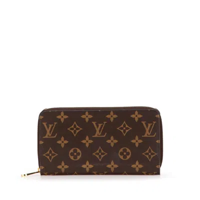 Pre-owned Louis Vuitton Monogram Brown Pvc Long Wallet (bi-fold) ()