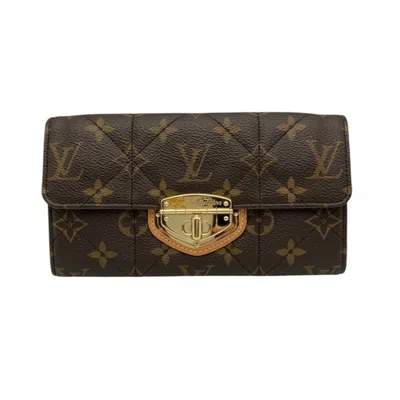 Pre-owned Louis Vuitton Monogram Brown Pvc Long Wallet (bi-fold) ()