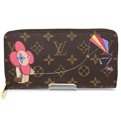 Pre-owned Louis Vuitton Monogram Brown Rose Ballerine Monogram Long Wallet (bi-fold) () In Brown, Rose Ballerine