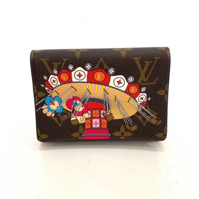 Pre-owned Louis Vuitton Monogram Brown Rose Ballerine Monogram Wallet (tri-fold) () In Brown, Rose Ballerine