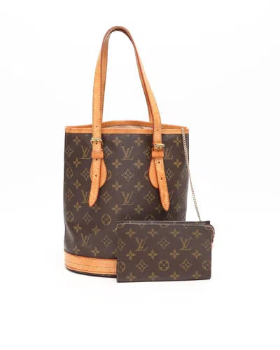 Pre-owned Louis Vuitton Monogram Bucket Pm Bag In Brown