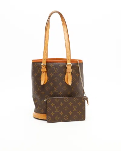 Pre-owned Louis Vuitton Monogram Bucket Pm Bag In Brown
