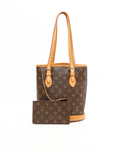 Pre-owned Louis Vuitton Monogram Bucket Pm Bag In Brown