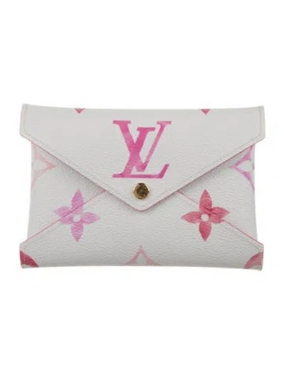 Pre-owned Louis Vuitton Monogram By The Pool Coated Canvas Victorine Wallet In White