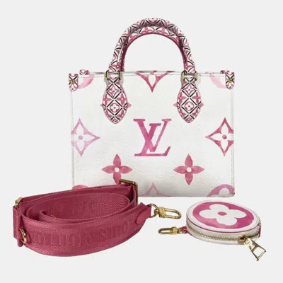 Pre-owned Louis Vuitton Monogram By The Pool On Go Pm 2way Bag Handbag Tote Shoulder Canvas Pink