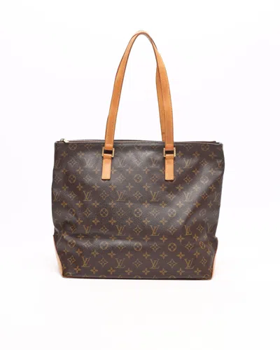 Pre-owned Louis Vuitton Monogram Cabas Mezzo Bag In Brown