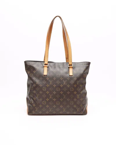 Pre-owned Louis Vuitton Monogram Cabas Mezzo Bag In Brown