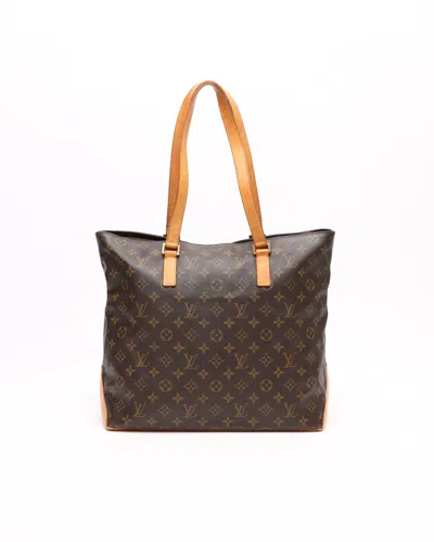Pre-owned Louis Vuitton Monogram Cabas Mezzo Bag In Brown