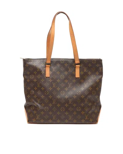 Pre-owned Louis Vuitton Monogram Cabas Mezzo Bag In Brown
